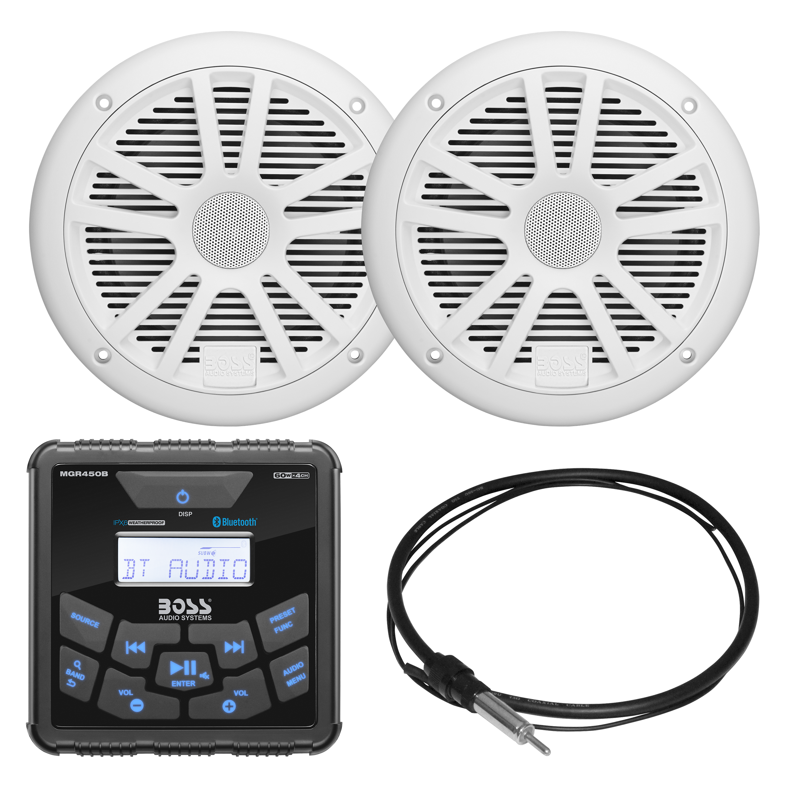 BOSS 500W 防水マリンオーディオ Bluetooth アンプ マリンデッキ