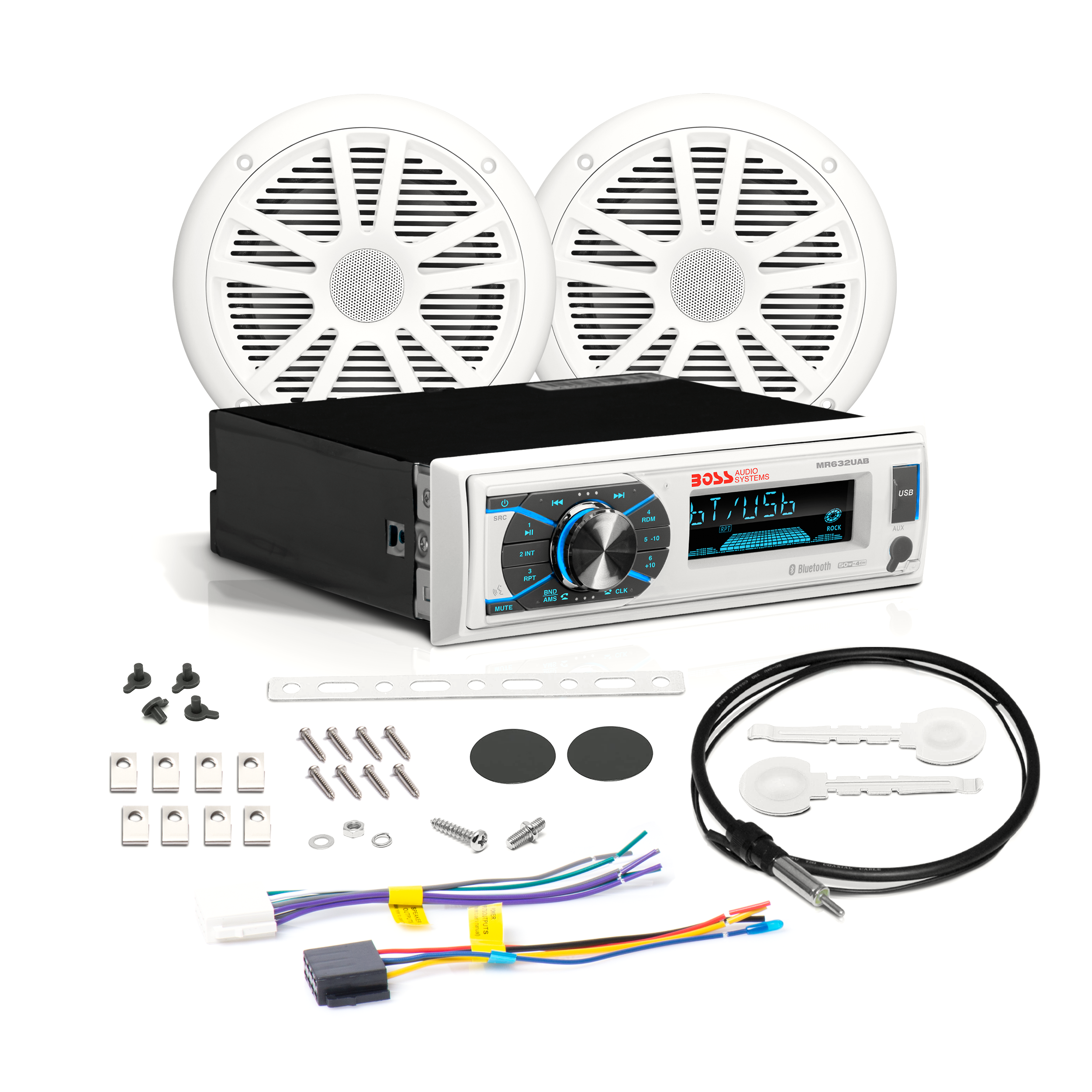 BOSS Audio Systems MCK632WB.6 Marine Boat Stereo & 6.5 Inch BOSS Audio Systems MCK632WB.6 Marine Boat Stereo & 6.5 Inch
