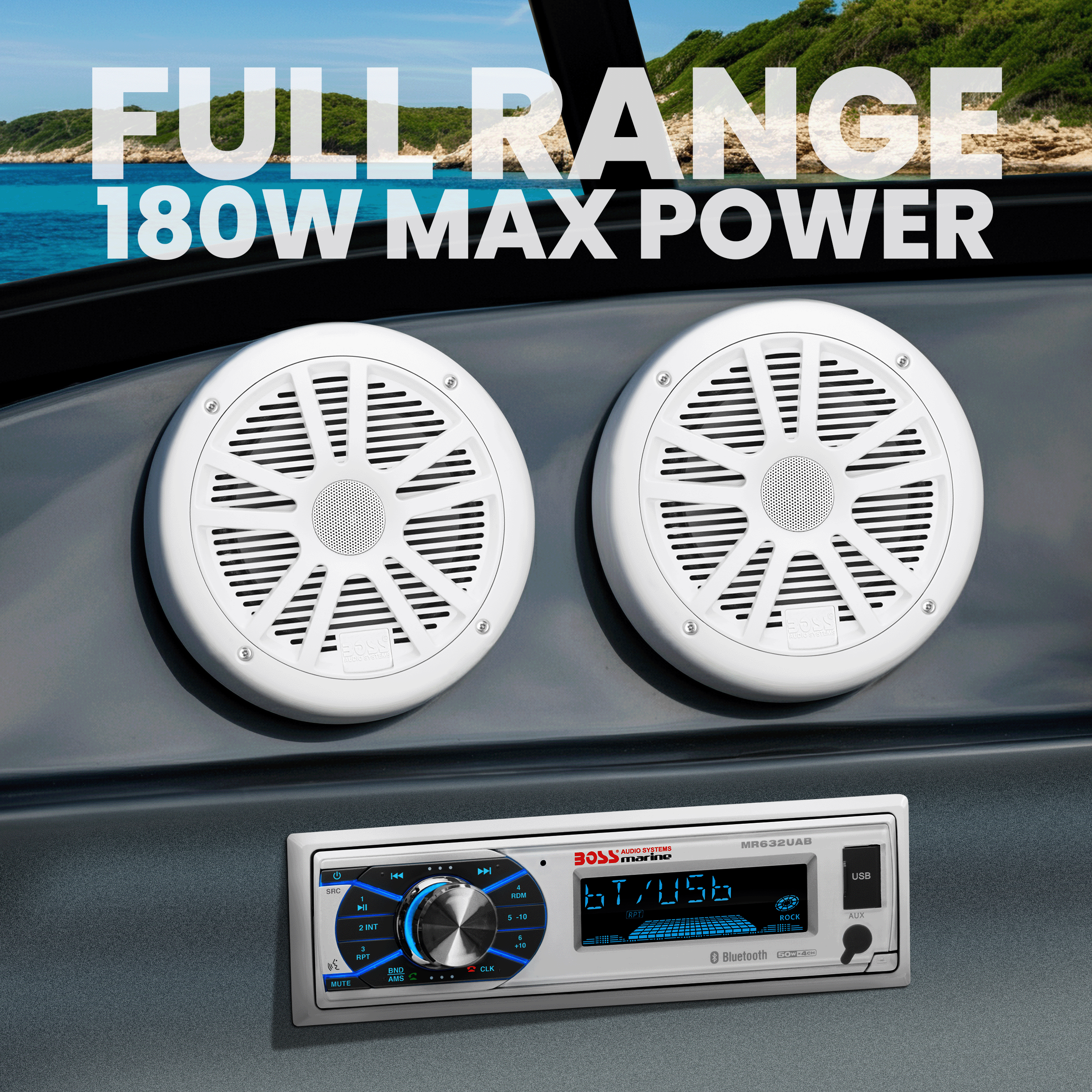 BOSS Audio Systems MCK632WB.6 Marine Boat Stereo & 6.5 Inch BOSS Audio Systems MCK632WB.6 Marine Boat Stereo & 6.5 Inch