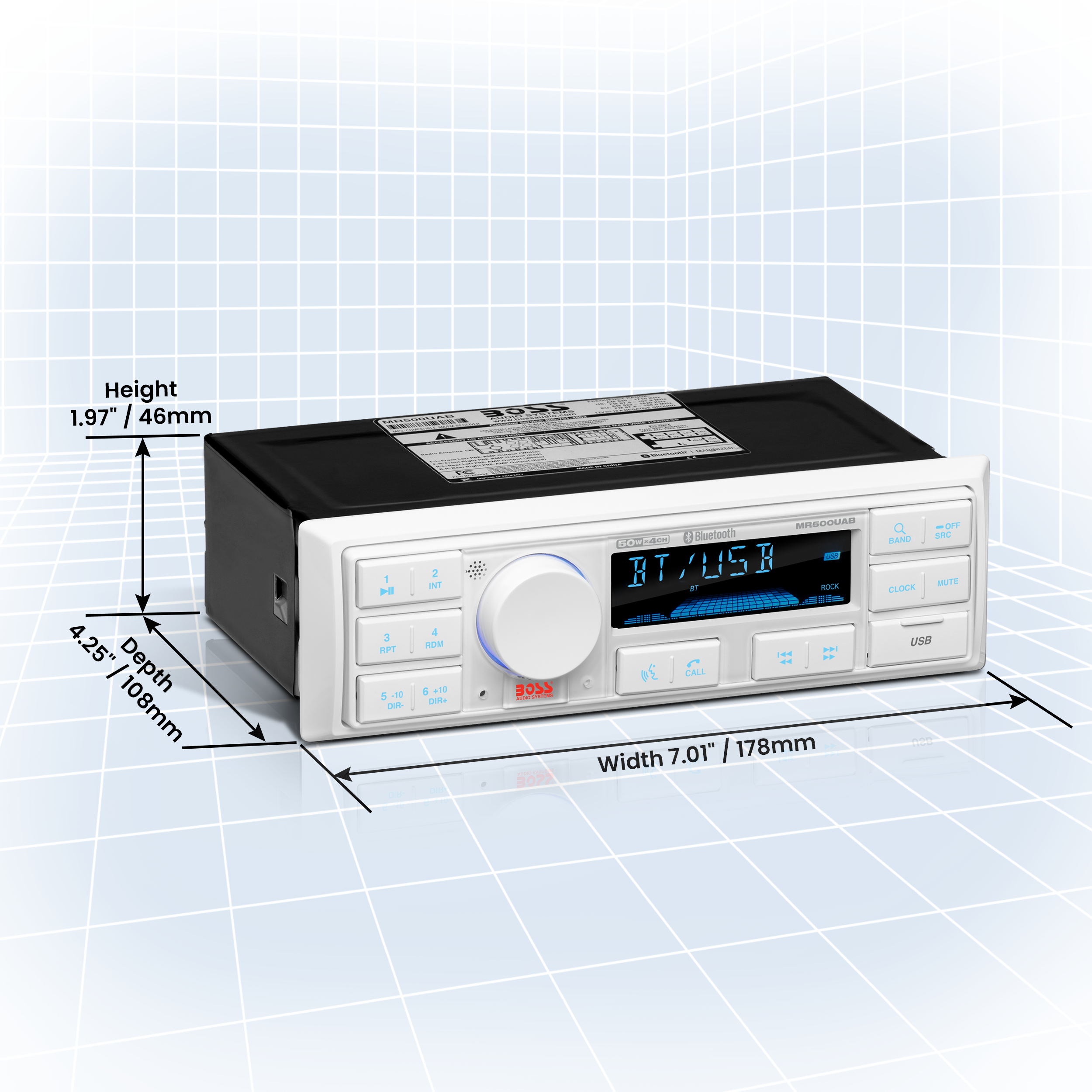 BOSS Audio Systems MR500UAB Marine Boat Stereo – Single Din BOSS Audio Systems MR500UAB Marine Boat Stereo – Single Din