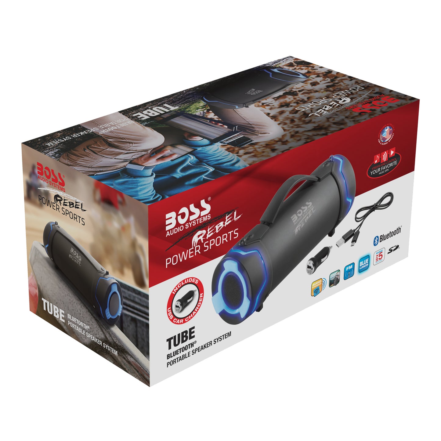 BOSS - ボス オーディオシステム チューブ Bluetooth ポータブル スピーカー BOSS Audio Systems TUBE Portable Weatherproof Bluetooth