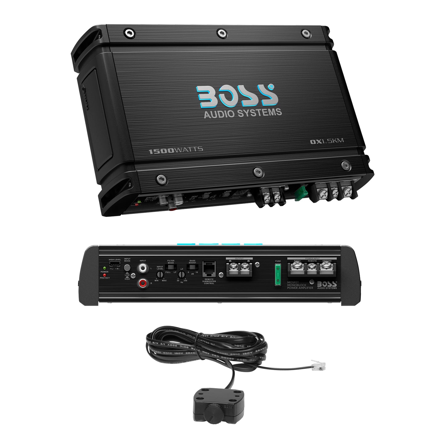 BOSS Audio Systems OX1.5KM Onyx Series Monoblock Class A/B Car Amplifier – 1500 High Output, 2-8 Ohm Stable, Low/High Level Inputs, Low Pass Crossover, MOSFET, Hook Up To Subwoofer For Bass BOSS Audio Systems OX1.5KM Onyx Series Monoblock Class A/B Car Amplifier – 1500 High Output, 2-8 Ohm Stable, Low/High Level Inputs, Low Pass Crossover, MOSFET, Hook Up To Subwoofer For Bass