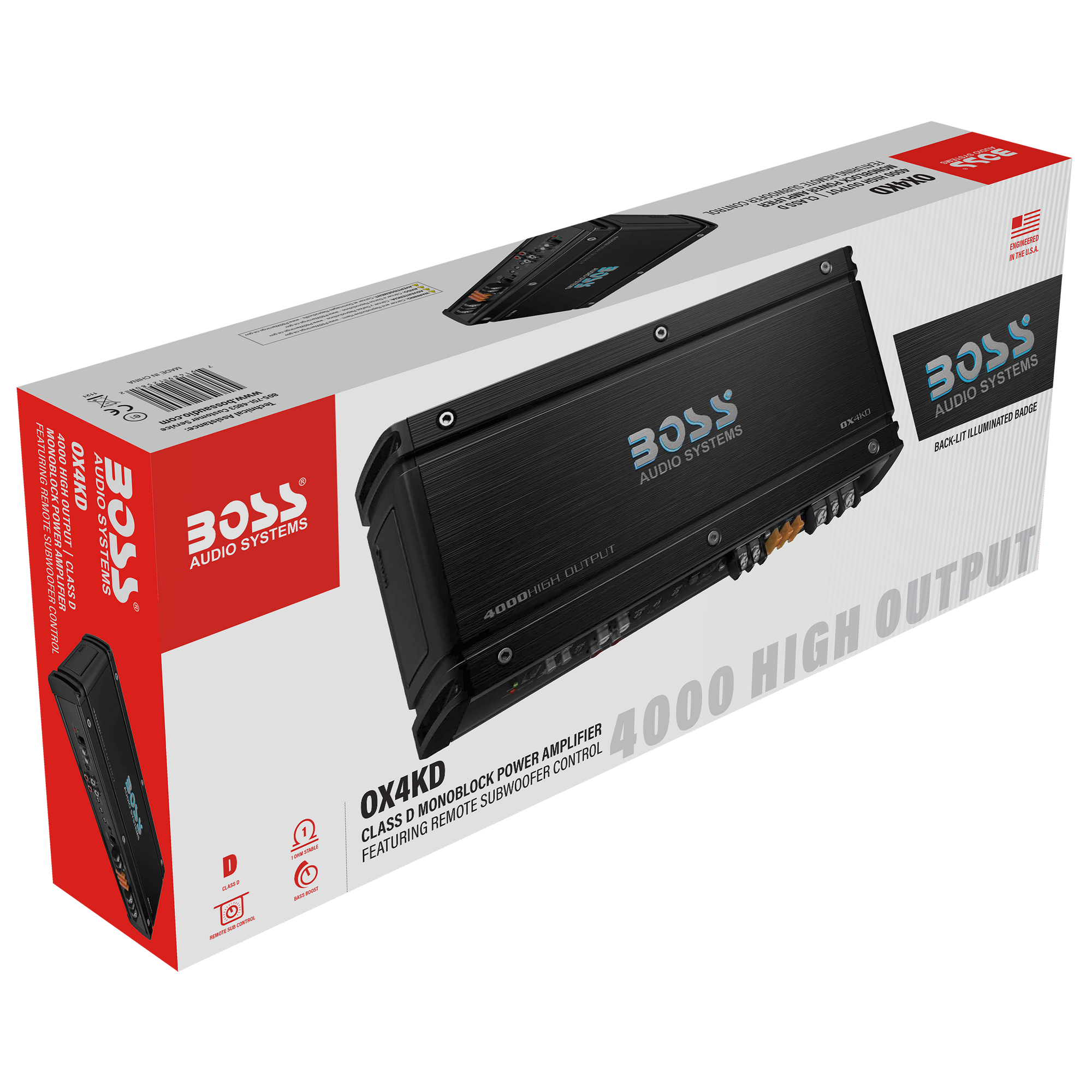 BOSS Audio Systems OX4KD Onyx Series Class D Monoblock Car Amplifier ...