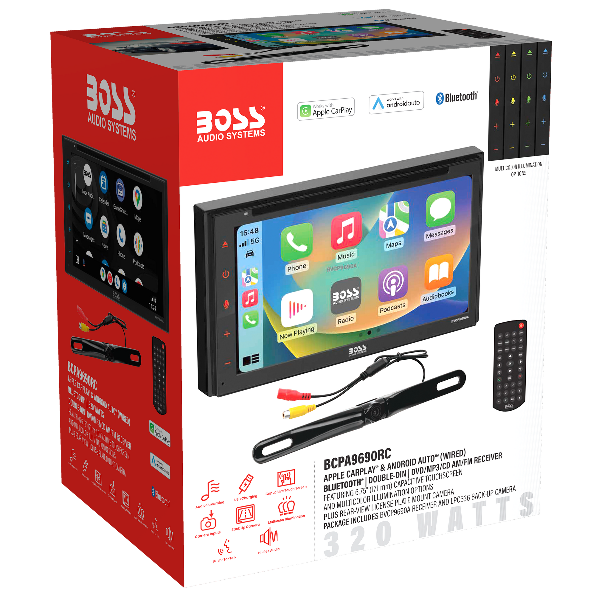 BOSS Audio Systems BCPA9690RC Car Stereo - Apple CarPlay, Android Auto ...