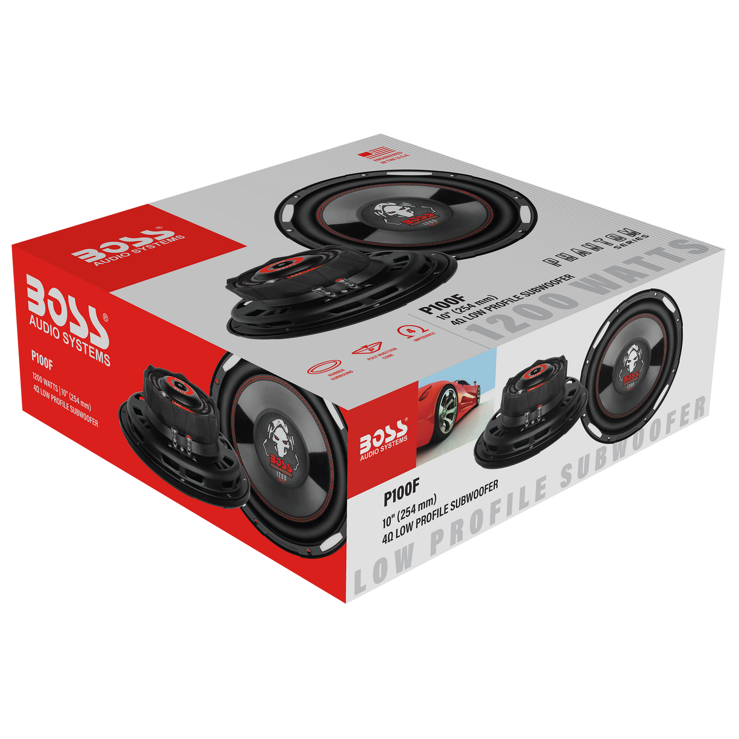 BOSS Audio Systems P100F Phantom Series 10 Inch Car Subwoofer