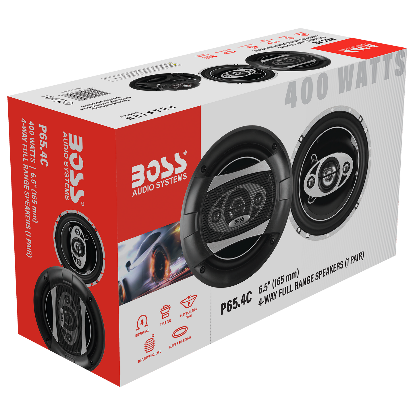 BOSS Audio Systems P65.4C Phantom Series 6.5 Inch Car Door BOSS Audio Systems P65.4C Phantom Series 6.5 Inch Car Door