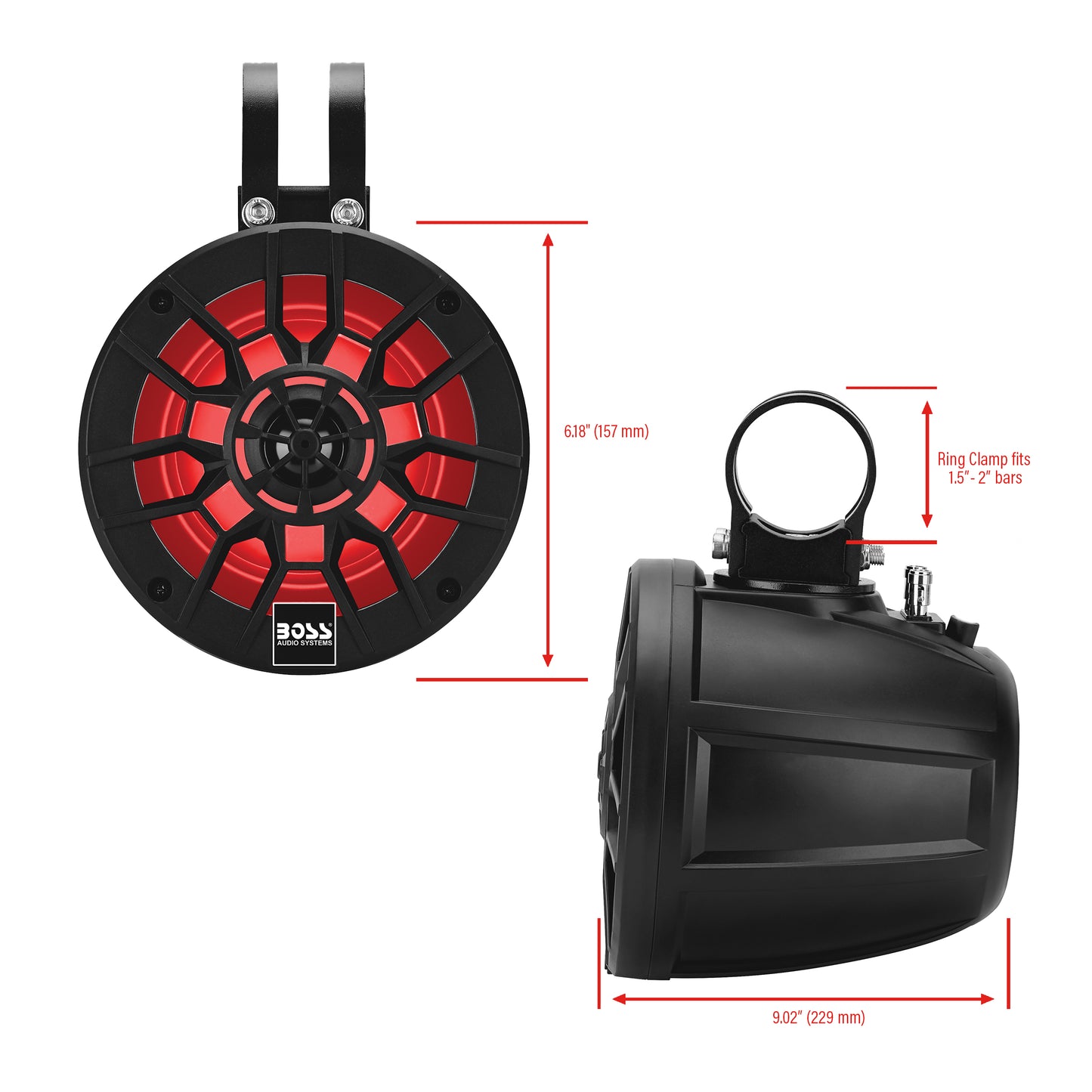 BOSS Audio Systems B6RGB ATV UTV Marine Boat 6.5 Inch Stereo