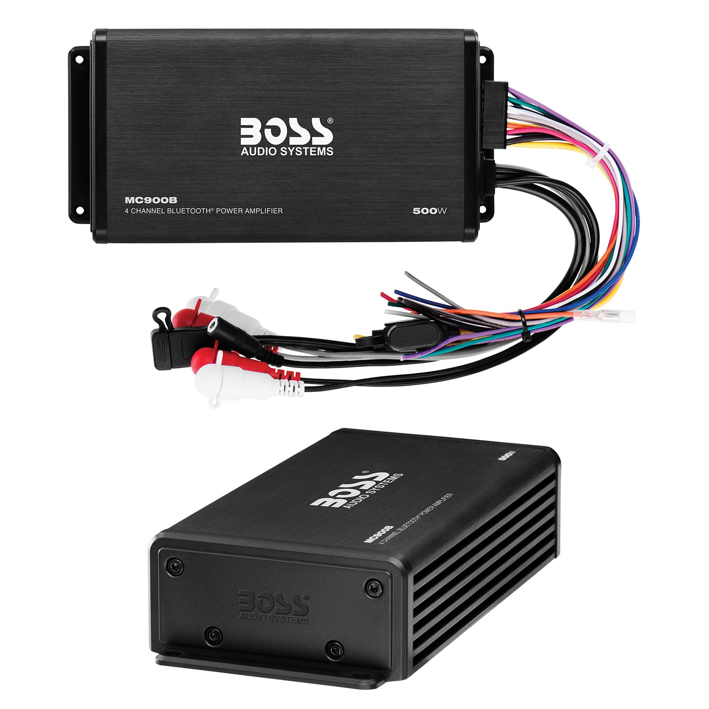 BOSS Audio Systems MC900B 4 Channel Class A/B Amplifier For ATV UTV Car  Marine - 500 High Output, 2-8 Ohm Stable, Low Level Inputs, Full Range,  Weatherproof, Hook Up To Subwoofer For Bass