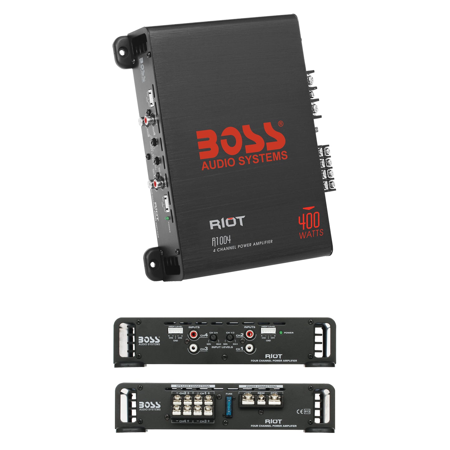 BOSS Audio Systems R1004 Riot Series 4 Channel Class A/B Car Amplifier -  400 High Output