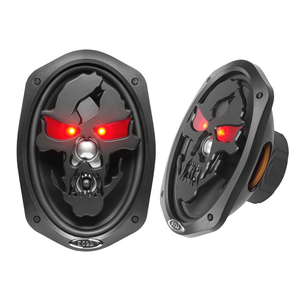 自動車 KUPAL KA BA BOSS BOSS Audio Systems SK693B Skull Series 6 x 9 Inch Car Door
