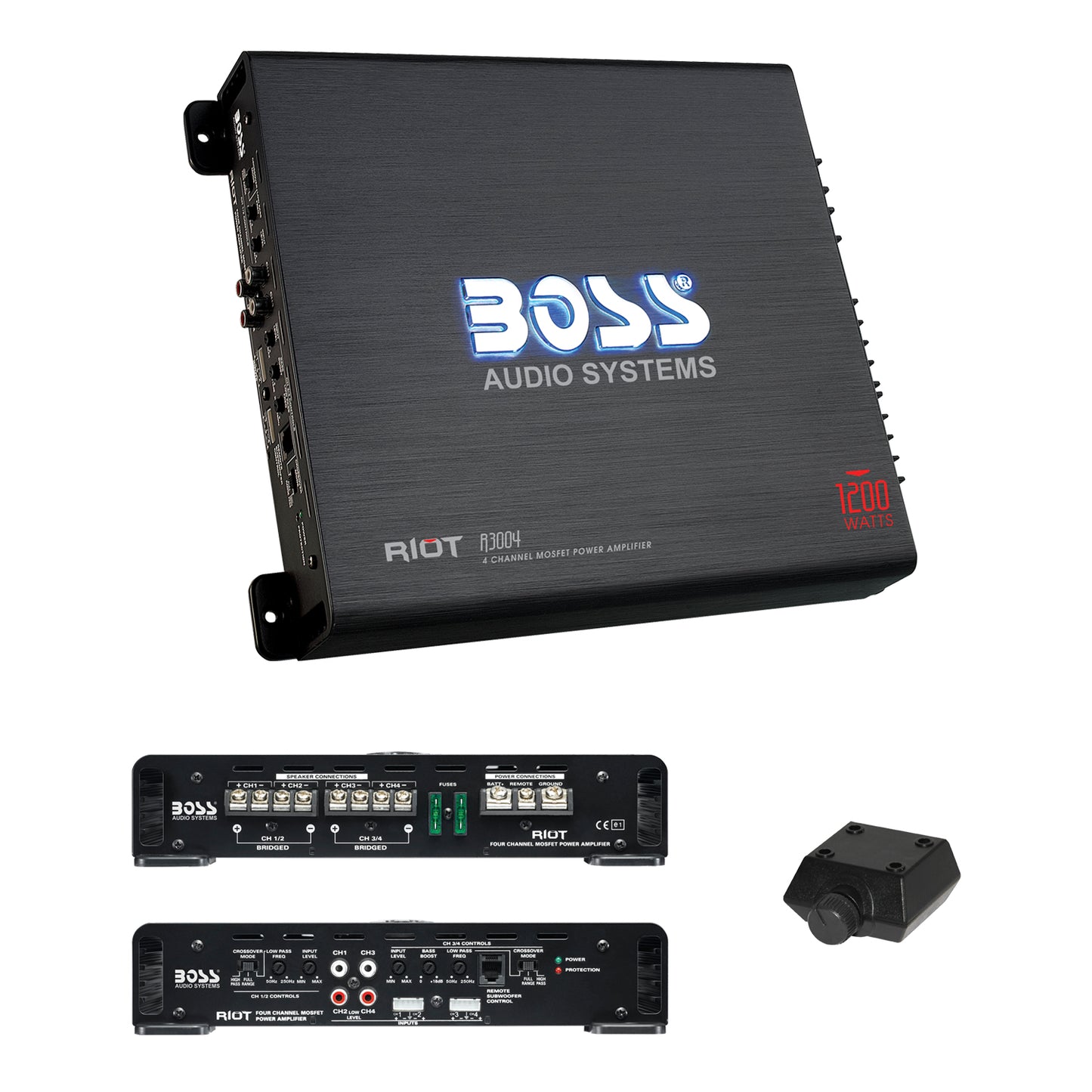 Boss Audio Riot R3004 1200W Class A/B Car Amplifier for sale