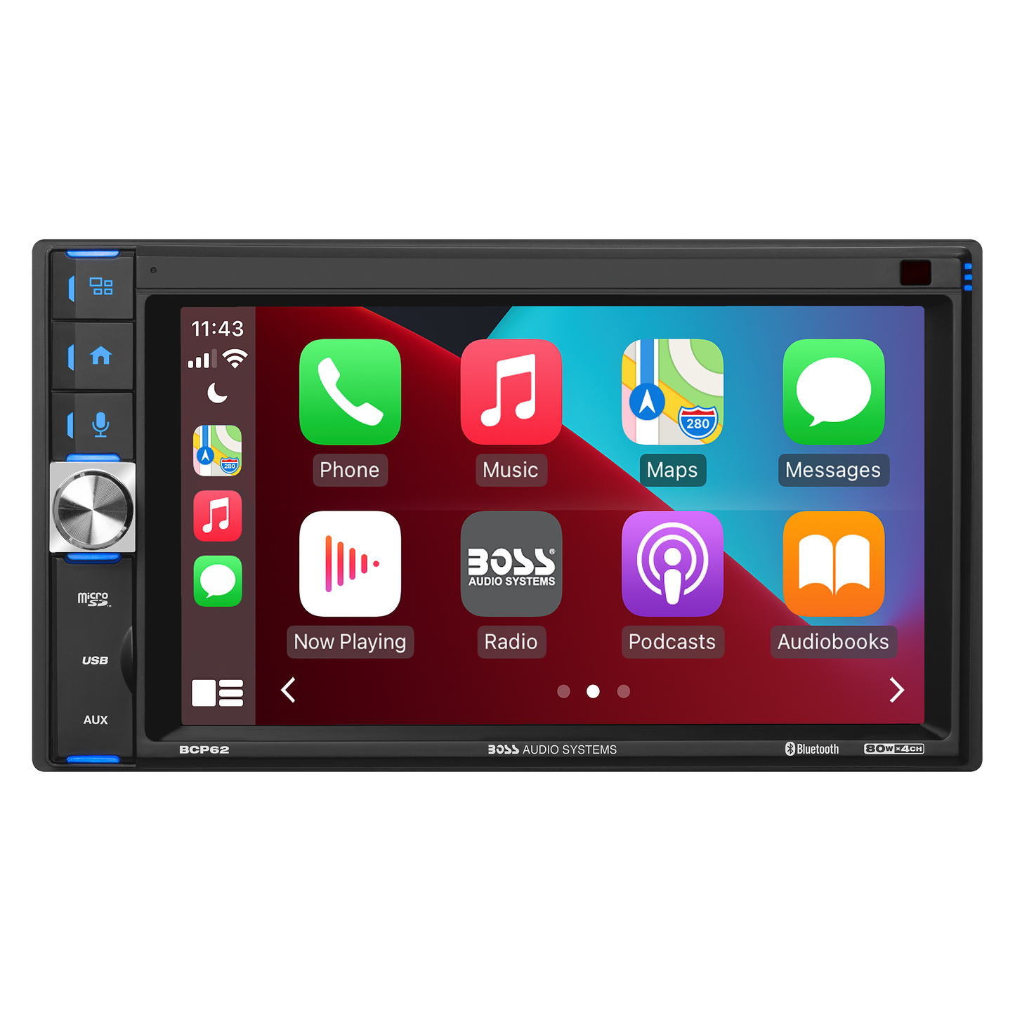 BOSS Audio Systems BCP62 Car Stereo - Apple CarPlay, Double Din 