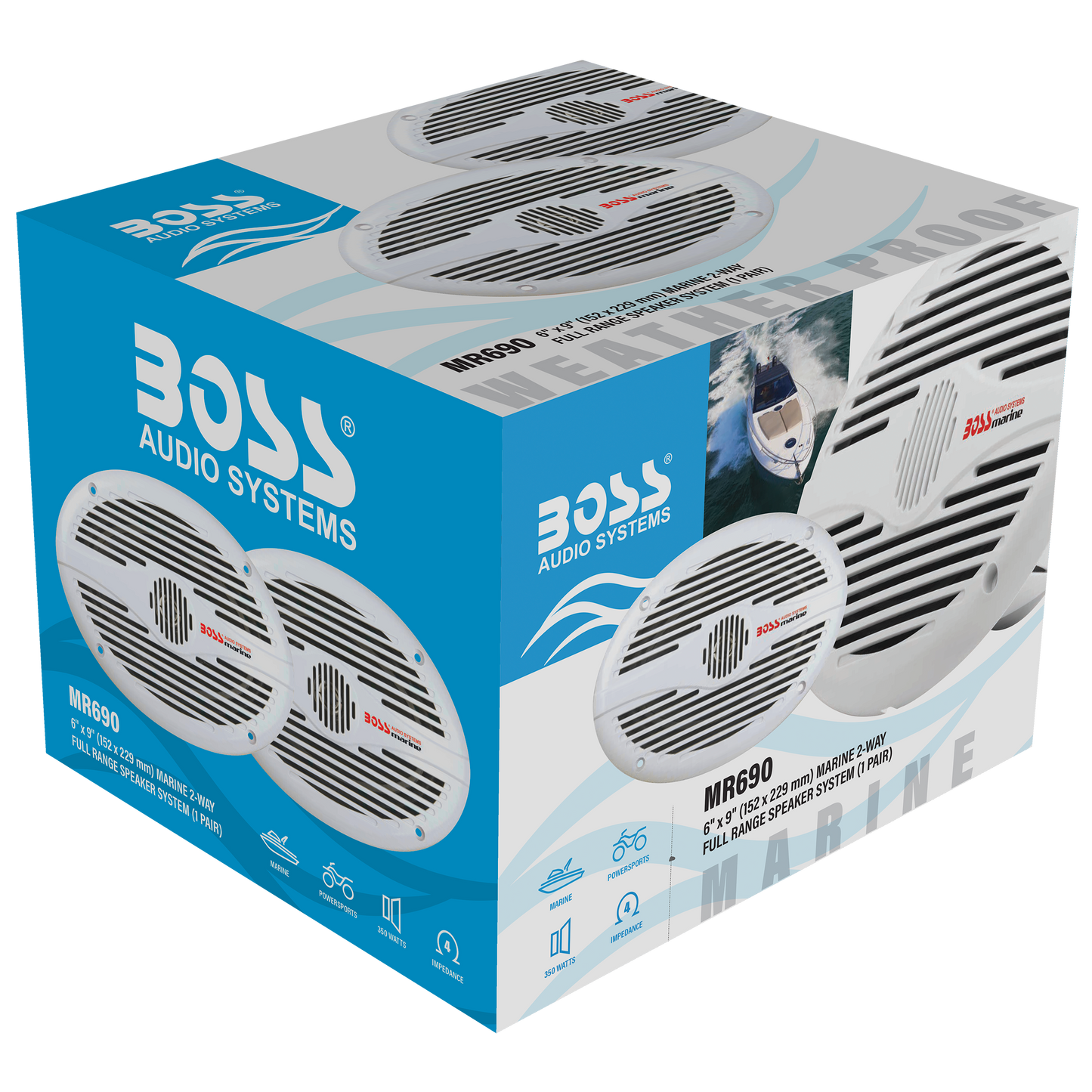 Diffusori Marini BOSS MR690 6x9" - 350W Max, Impermeabili, Per Barche E Piscine - Foto 7