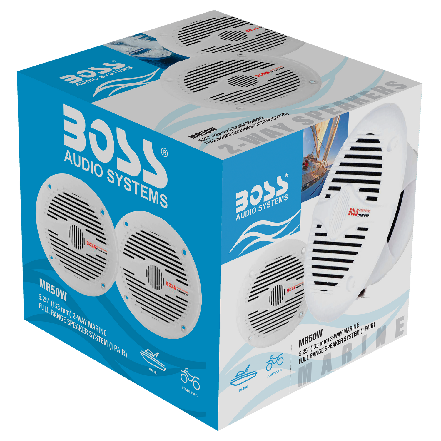 BOSS Audio Systems MR50W 5.25 inch Marine Boat Stereo Speakers 150