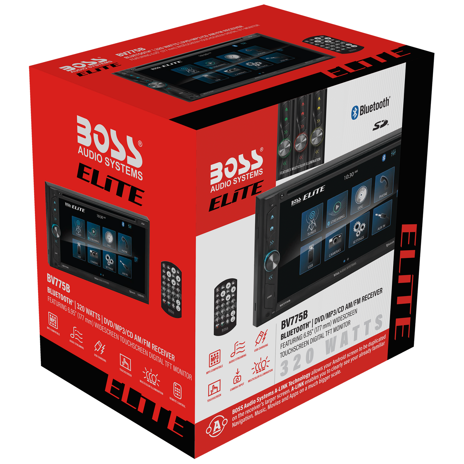 BOSS Audio Systems Elite Series BV775B Car Stereo Double Din, 6.95