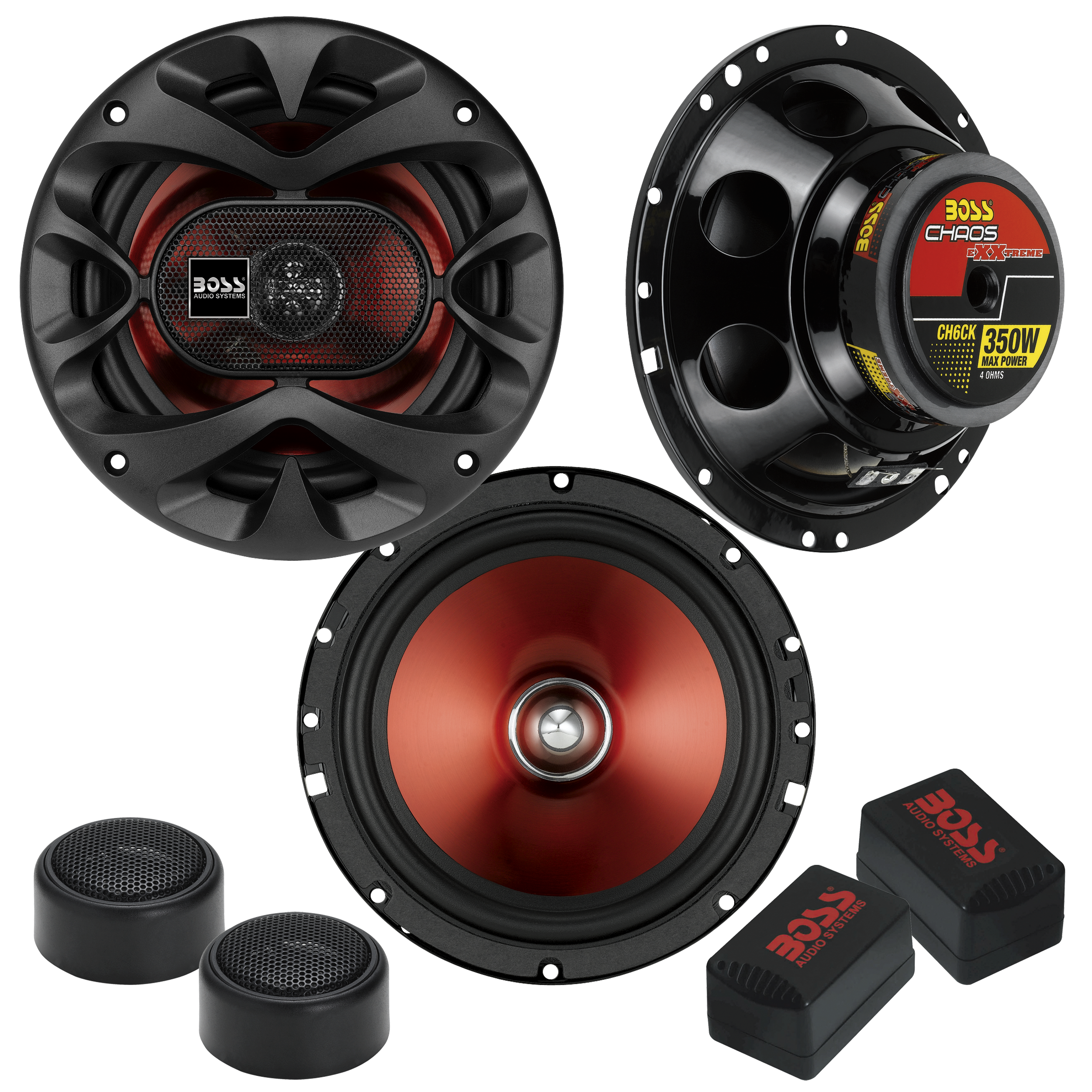 BOSS Audio Systems cH6cK component car Speakers - 350 Watts of Max Power  and 175 Watts Per Set, 2 6.5 Inch Speakers crossovers Tweet