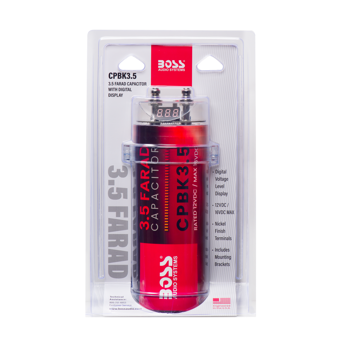 BOSS Audio Systems CAP8 - Condensador de coche – 8 farad, almacenamiento de energía, graves mejorados desde estéreo, tono de polaridad inversa de advertencia, sobrecarga de voltaje de batería baja LED BOSS Audio Systems CAP8 - Condensador de coche – 8 farad, almacenamiento de energía, graves mejorados desde estéreo, tono de polaridad inversa de advertencia, sobrecarga de voltaje de batería baja LED