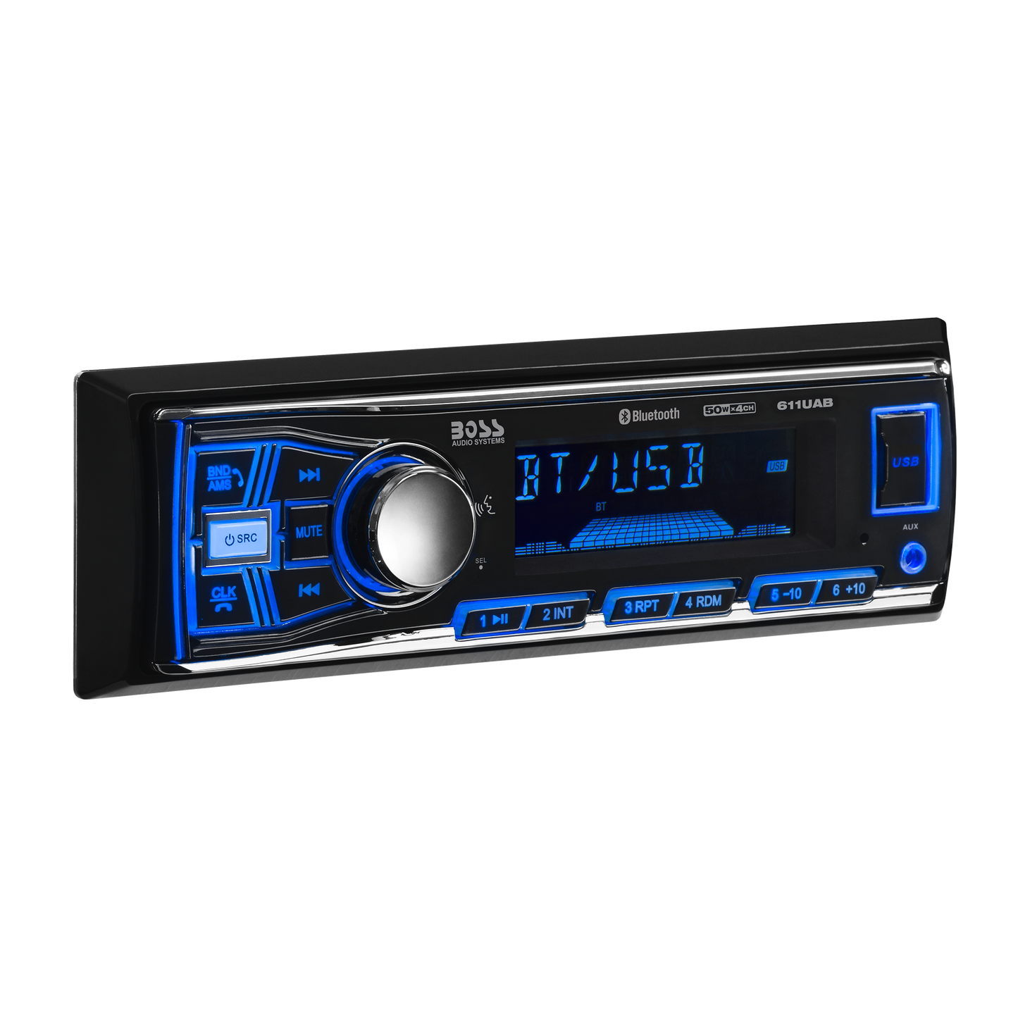 BOSS Audio Systems 611UAB Car Stereo System Single Din, Bluetooth Audio  and Calling Head Unit, Aux Input, USB, Mechless, No CD DVD Player, AM/FM  Radio Receiver