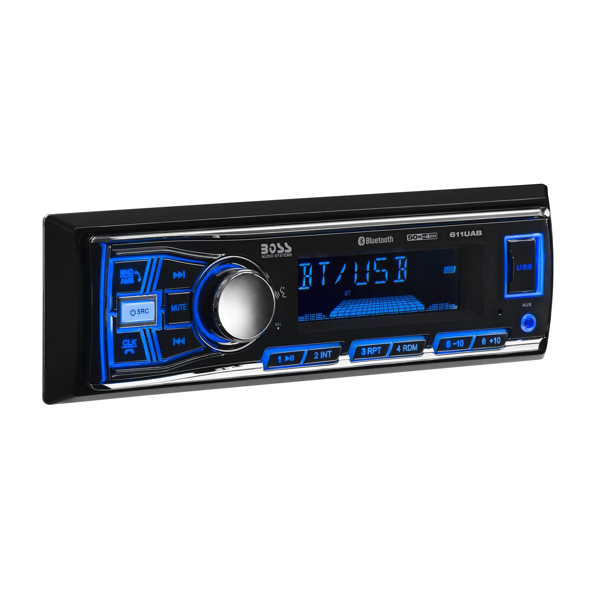 BOSS Audio Systems 611UAB Car Stereo - Single Din, Bluetooth, No CD DVD ...
