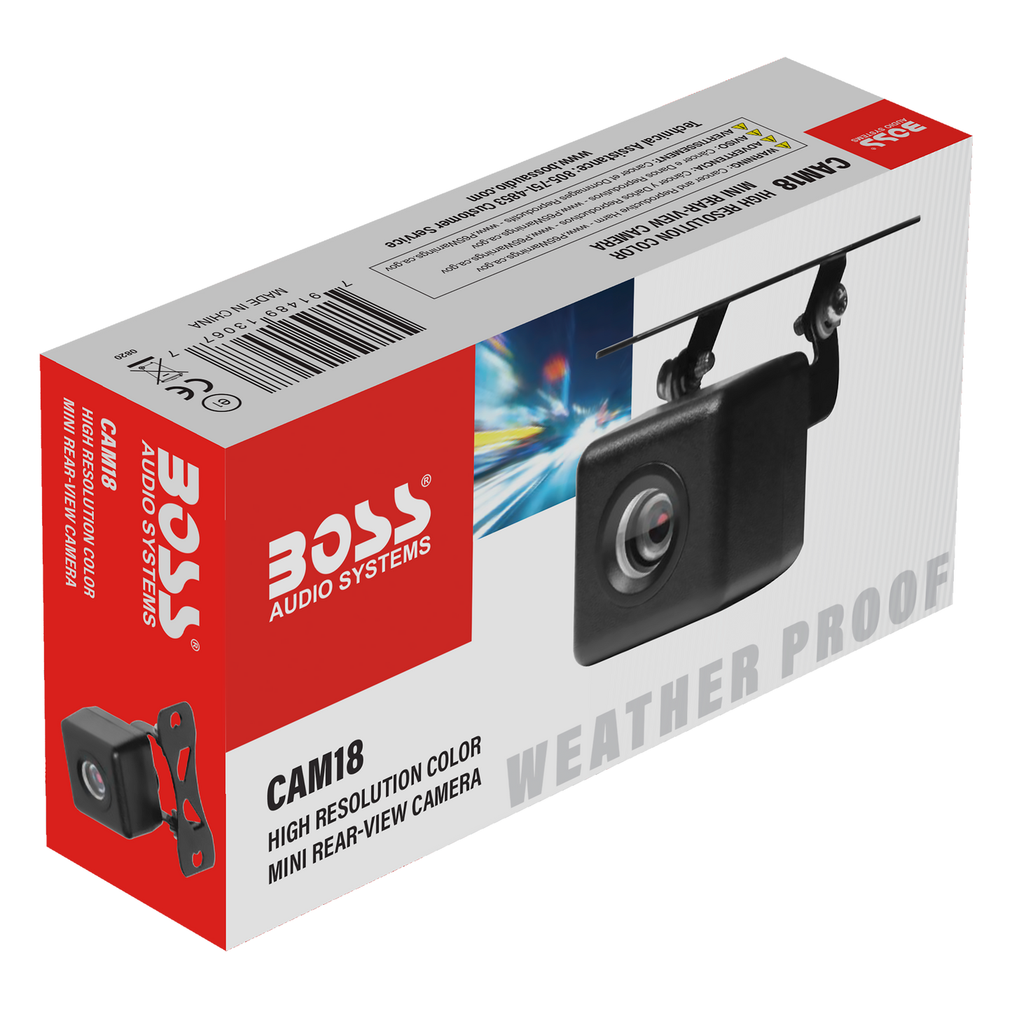 Lens Boss Camera BOSS Audio Systems CAM18 Reverse Rearview Backup Car Camera - 170° Wide ...