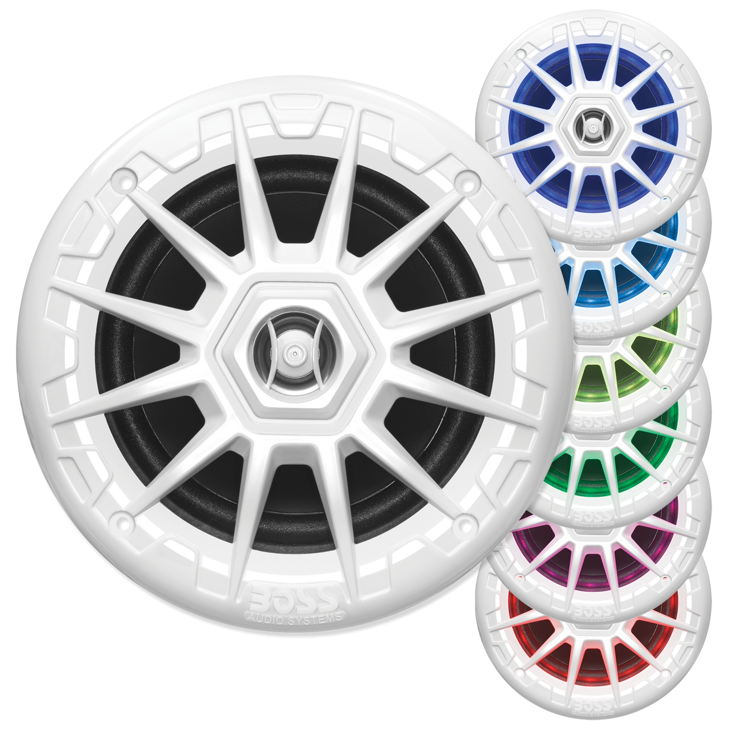 Boss Bluetooth Speaker Coaxial Marine Speakers W/RGB LED
